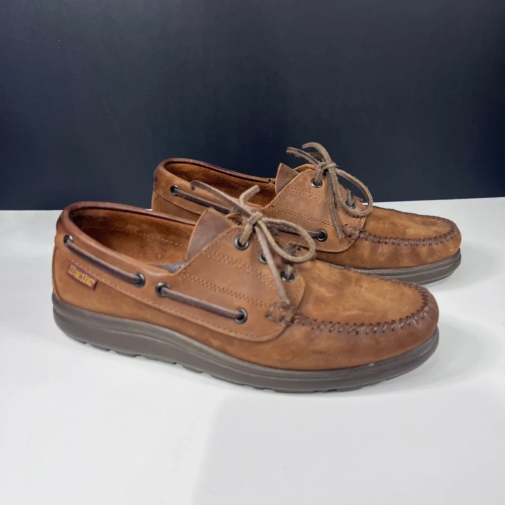 Dexter‎ Mens Brown Leather Boat Shoes Moc Toe Loafers Size 8 M Preppy